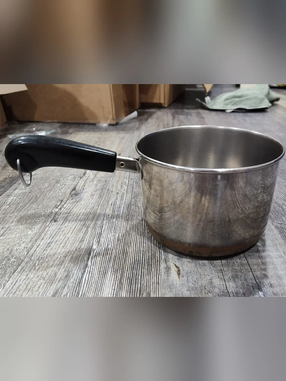 1801 Revere Ware 2 QT Copper Bottom Stainless Steel Pan Pot, NO LID, Made In USA